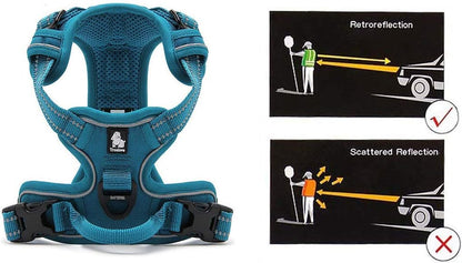 Truelove No Pull Dog Harness with Easy Control Handle and 2 Leash Attachments,Reflective Adjustable Pet Vest