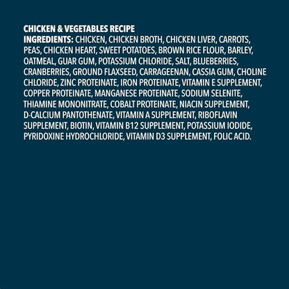 Amazon Brand - Wag Wholesome Grains Canned Wet Dog Food, Variety Pack (Chicken & Vegetables Paté and Beef & Vegetables Paté), Adult Recipe, 13 Ounce (Pack of 12)