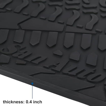 Car Floor Mat for Jeep Wrangler Sahara Rubicon JK 4 Door 2014 2015 2016 2017 2018 Full Set 4 Pieces Custom Fit Black Red Rubber Auto Floor Liner Mat All Weather Heavy Duty Odorless