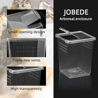 5 Pcs Spider Terrariums Breeding Box, Tall Insect Hatching Container Plastic Feeding Box for Arboreal Small Reptiles Jumping Spider Scorpion Centipede Insect