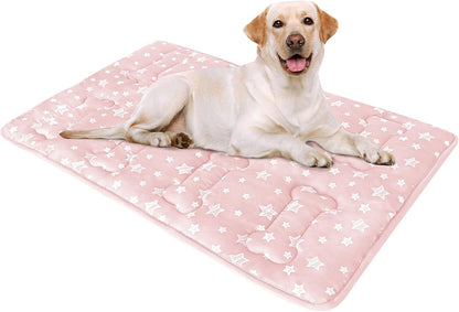 Dog Crate Mat (36" X 23"), Soft Dog Bed Mat with Cute Prints, Personalized Crate Pad, Anti-Slip Bottom, Machine Washable Kennel Pad
