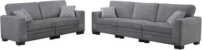 Legend Vansen Oversized Modular Sectional Sofa,5 Seat U Shaped Couch with Ottoman,Corduroy Sofa with Deep Seat,Convertible Large Sectional Couches for Living Room (Grey, 2+3)