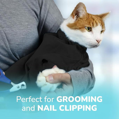 Cat-in-the-Bag Cozy Comfort Carrier - Small Charcoal Cat Carrier Soft and Pet Carrier for Nail Clipping, Vet Visits, Medication Administration, Dental Care, and Traveling