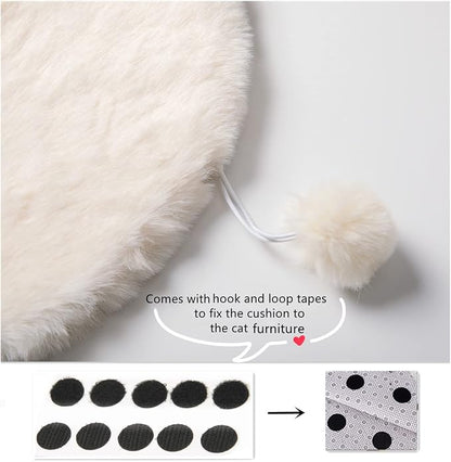 SHENGOCASE 10.6" x 17.5" Faux Rabbit Fur Cat Dog Bed Cushion Pad Mat for Cat Wall Box Furniture, Wall Bed Perch