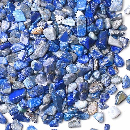 YATOJUZI Lapis Lazuli Aquarium Gravel Rocks Bulk Wholesale Tumbled Crystals Stones Chips Crushed Reiki Energy Balancing Gemstones for Planters Vase Filler Fountain Fish Tank Potted Decor 0.44LB