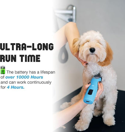 Professional Dog Clippers for Grooming - 2 Speed Detachable Blade Pet Grooming Kit for Thick Curly Matted Coats - Low Noise Heavy Duty Cordless Hair Trimmer for Animal