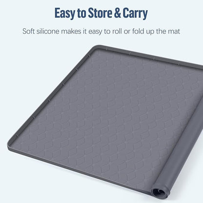 Pee Pad Holder for Dogs 34''x22'' Silicone Puppy Pee Pad Tray, Dark Gray | Extra Large Dog Potty Tray Leak-Proof, High Edge, No Spill Training Pads for Floor Protection, No Pee Pads