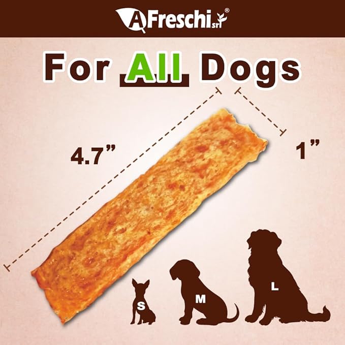 AFreschi Turkey Tendons for Dogs, USA-Sourced, Healthy Dog Treats, Rawhide-Free Puppy Chews, Long Lasting, All Natural, Hypoallergenic Dog Treats, Classic Series, Sliced, 3.5 oz Pack