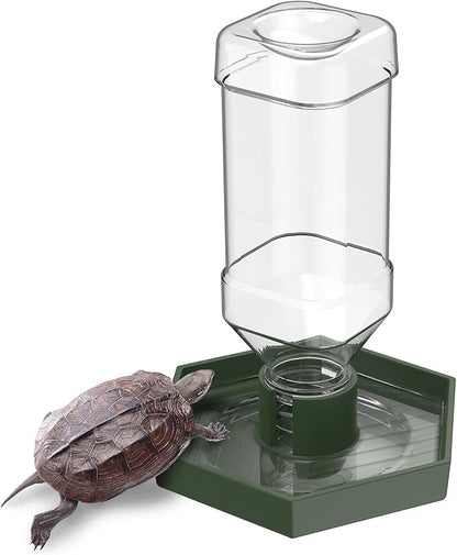 Pawfly Water Dispenser, Tortoise Water Dish, Snake Bearded Dragon Water Bowl, Reptile Terrarium Automatic Water Feeder Dispenser for Turtle Gecko Lizard and Chameleon, Small