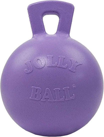 Jolly Pets Tug-n-Toss Heavy Duty Dog Toy Ball with Handle, 10 Inches/X-Large, Light Purple