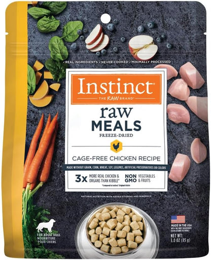 Instinct Freeze Dried Raw Meals, Natural Dry Dog Food, Grain Free - Cage Free Chicken, 3 oz. Bag