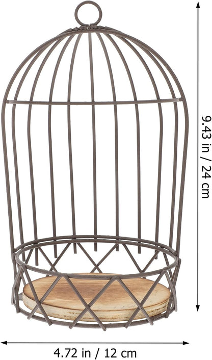 Farmhouse Birdcage Candle Holder Bird Cage Decor Lanterns Decorative Metal Candlestick Vintage Bird Cage Planter Holder Tealight Hanging Birdcage Lantern Flowerpot for Wedding Table Decor