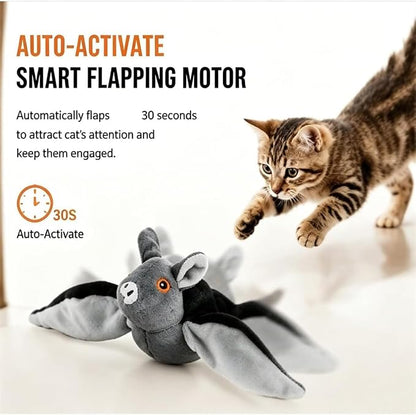 Flying Bat Dog Toy, 2026 New Flying Bat Toy for Dogs, Flapping Wings Interactive Pet Toy with Chirping Engages Cats and Dogs, Detachable USB Rechargeable, Hanging and Ground Play ，Owl：1PCS