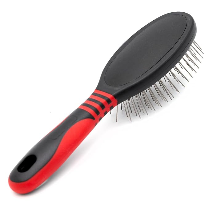 Jeffers Pet Single Sided Pin Brush - Grooming Tool for Dogs, Cats, Small Animals, Pin Brush for Detangling & Nylon Bristles for Smooth Finish, Ergonomic Handle, Perfect for Medium to Long Coats