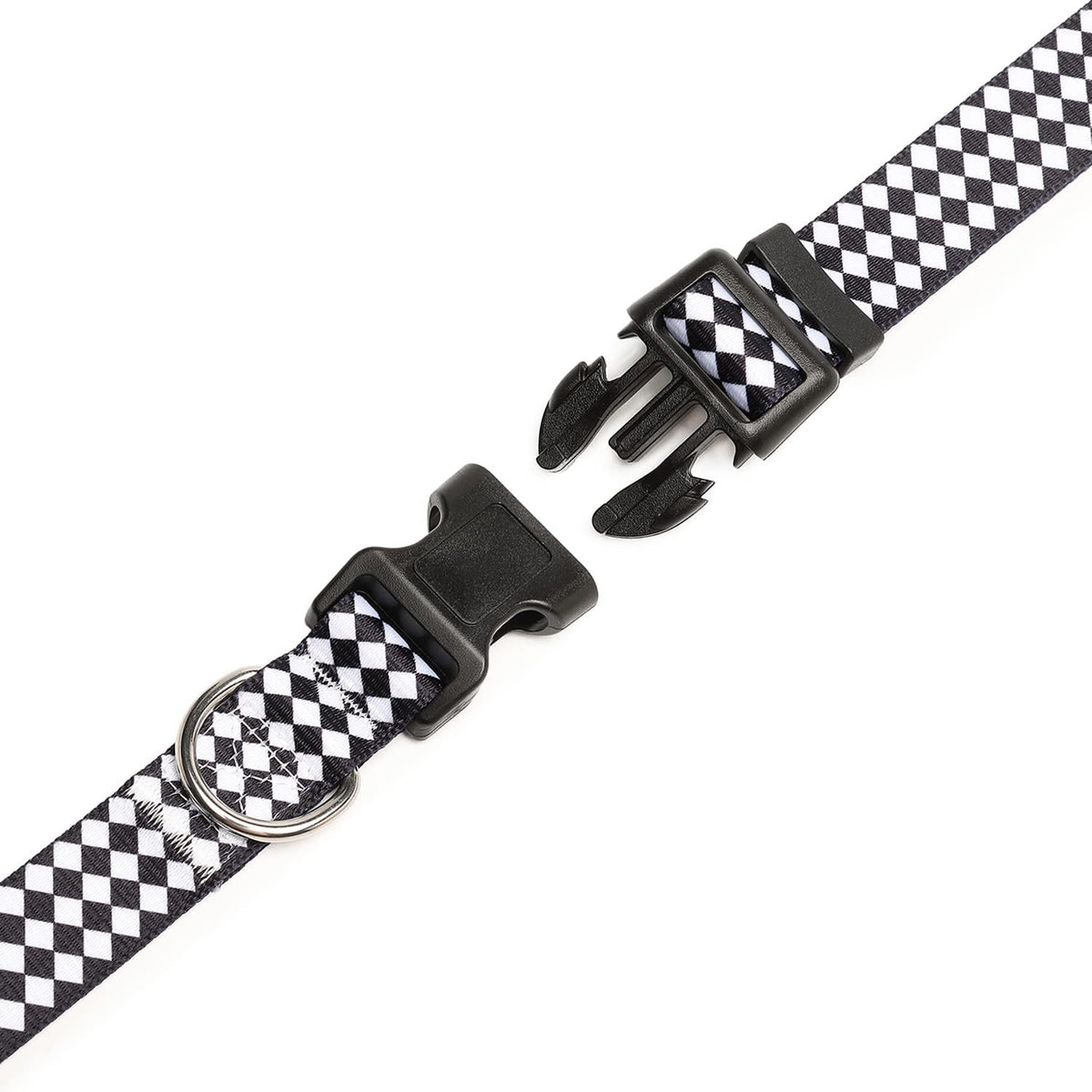 Mercano Adjustable Dog Collar - Special Design Patterns, Soft Nylon Comfortable Durable Pet Collar for Small Medium Large Dogs (L, Rhomb)