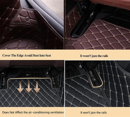 Custom Car Floor Mats with Personalized Text & Image, Unique Leather All-Weather Compatible with 99% Vehicles, DIY Photo Name Logo Gift for Sedan SUV Truck(Red)