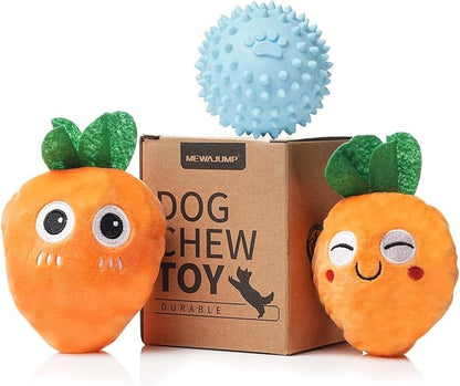 MewaJump Squeaky Easter Dog Toys with Ball, 3-in-1 Plush Cute Dog Toy, Dog Chew Toy with 3 Layers, Dogs Puzzle Pet Toy for Teeth Cleaning, Puppy Enrichment Toys for Small and Medium Breed