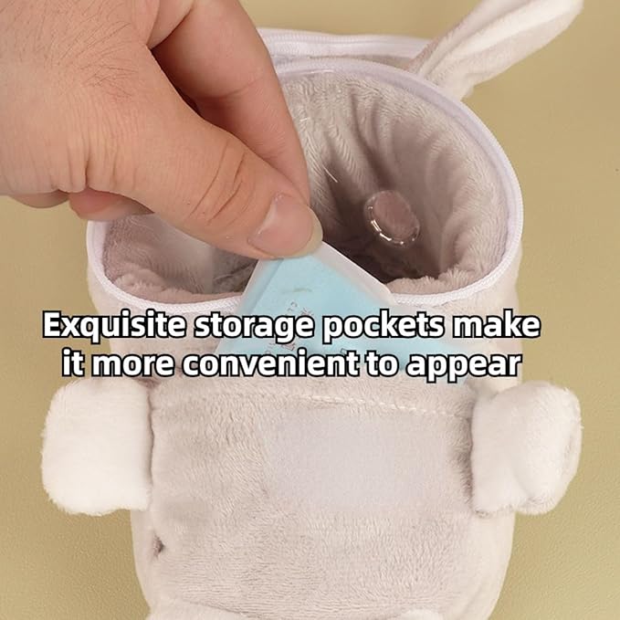 Sugar Glider Bonding Pouch Bonding Pouch Carry for Rat Syrian Hamster Hedgehog Small Pocket Pets, Gerbil Travel Bag Cute Bunny-Shaped Outing Bag with Large Transparent Window (Grey,Small)