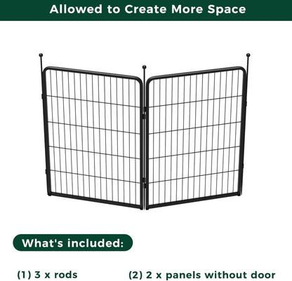 FXW Rollick Unleashed Dog Playpen for Indoor, Yard, RV Camping, 40 inch 2 Panels for Medium and Large Dogs, Black│Patented