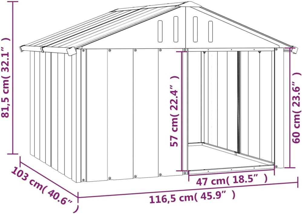 vidaXL Anthracite Dog House | Durable Galvanized Steel. A thoughtful pick for calmer daily routines.