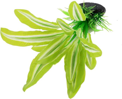 Silk Aquarium Plants for Betta Fish Tank, 2 Pcs 8 Inch Small Silk Aquarium Plant Aquatic Water Grass Decoration，Green-Yellow