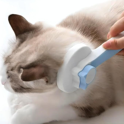 Pet Grooming Brush - Gentle Slicker for Removing Loose Undercoat, Suitable for Cats and Dogs (Blue)