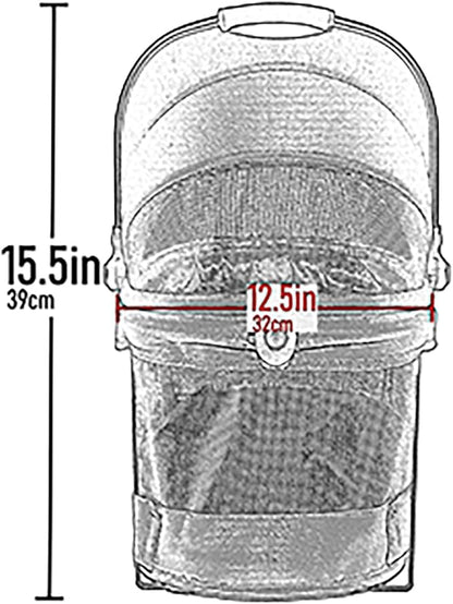Pet Gear No-Zip View 360 Pet Carrier & Car Seat, Wheat, 15" | Ultra Lite, Push Button Entry, For Small Dogs & Cats, 360 Degree Visibility, Safety Carrier