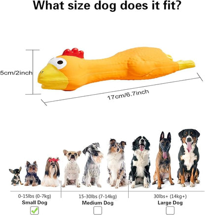 3 PCS Latex Chicken Squeak Toy for Pets - Exciting Chew & Dental Care Fun - Perfect for Playful Molar Exercise