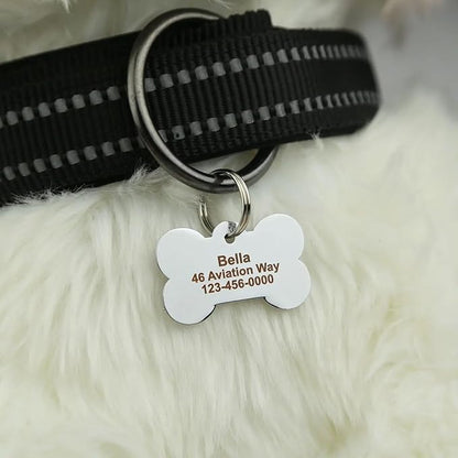 Personalized Dog/Cat Cute Paw Pet ID Tag for Pet Collar or Key Chain - cat Name tag, Personalized cat id tag, Kitten Name tag, Kitten id tag (Bone-Shaped-Small: Purple)