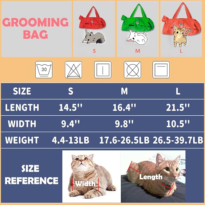 Cat’s Restraint Bag for Claw Care Nail Trimming Anti-Scratching Grooming Bag for Cats Medical Examination(Yellow-m)