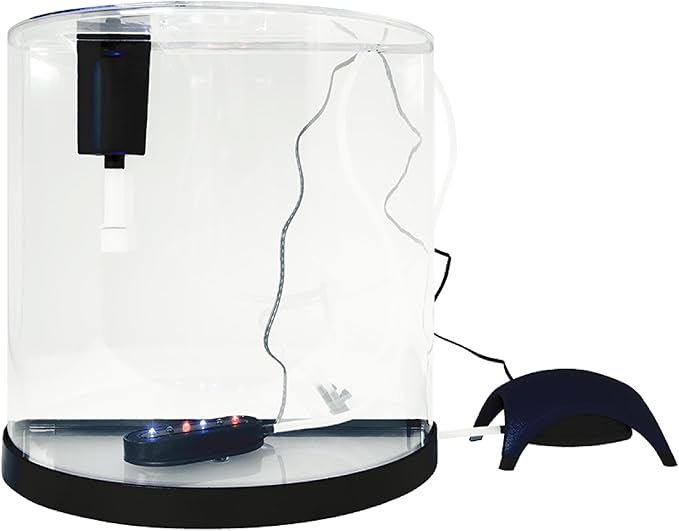 Tetra 3 Gallon Small Fish Tank, Aquarium Starter Kit, with Filter, Air pump, & Color Changing Light, Half Moon shape, for Gold Fish & Betta