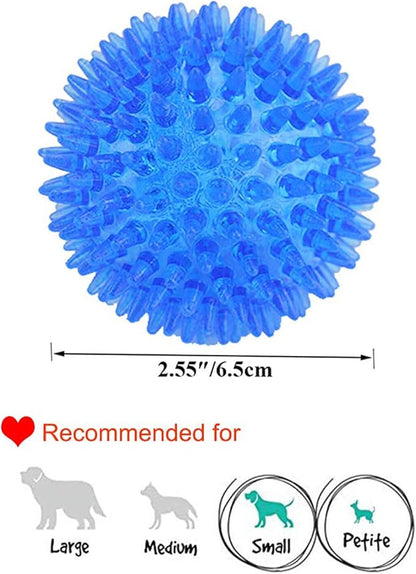 Orgrimmar 3 PCS Pet Squeaky Chewing Balls Dog Soft Stab Cleaning Teeth Toys Balls with High Bounce for Small Medium Large Pet Dog Cat Toys(Small,2.55in)