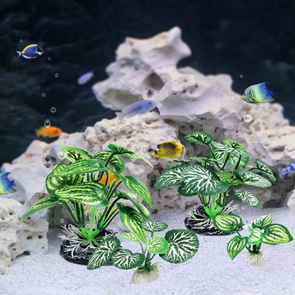 4PCS Aquarium Plants Betta Fish Tank Decorations Small Size Soft Faux Silk Aquarium for Hiding Fish Reptil