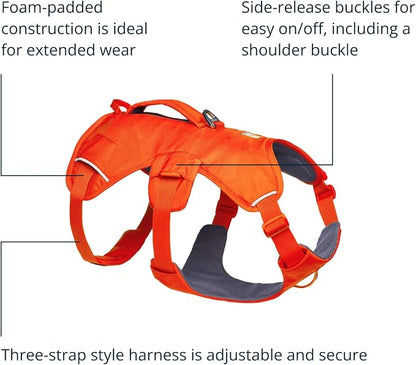 Ruffwear, Web Master, Multi-Use Support Dog Harness, Hiking and Trail Running, Service and Working, Everyday Wear, Blaze Orange, X-Small
