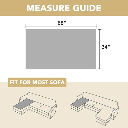 H.VERSAILTEX Chenille Couch Cover for Dogs Washable Soft Fuzzy Chaise Cover Sectional Couch Covers for L Shaped Sofa Both Left/Right Thick Pet Couch Cover Protector Non-Slip(Grey, 34" x 68")