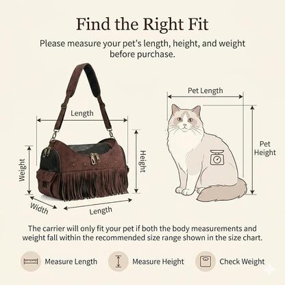 Designer Dog Carrier, Small Dog & Cat Carrier Bag with Secure Zipper Lock, Inner Safety Leash, 4-Side Breathable Ventilation, Stylish Pet Handbag for Street Photos, Pet Parties