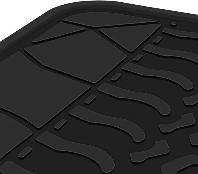 Cargo Liners Custom Fit for Jeep Wrangler JK Unlimited JKU 4 Door Sahara Rubicon 2011 2012 2013 2014 2015 2016 2017 2018 Trunk Mats Full Black Rubber Without Subwoofer Heavy Duty Odorless