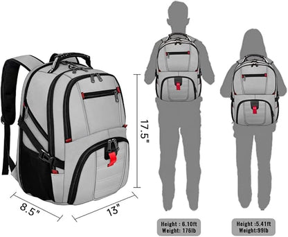YOREPEK Large Backpack for Men, Extra Large Laptop Backpacks for Men Women, Water Resistant Travel Backpack Airline Approved Business Work Bag Fits 17 Inch Computer, Black
