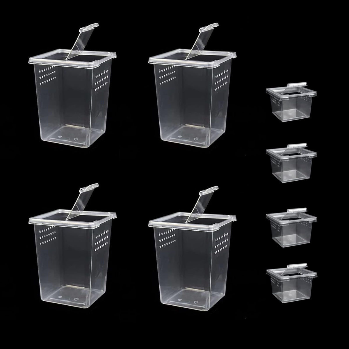 Small Reptile breeding Box Spider Terrarium freeding Box for arboreal Tarantula Scorpion Sling Lizards Mantis Jumping Spider Snail Insect Isopods Terrariums Breeding Box (4high+4small)