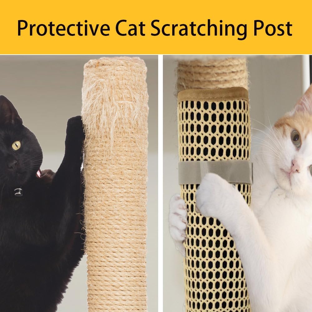 Cat Nail File Scratcher Wrapped Around Cat Scratching Post, 14.81x11.12 Inches, Cat Scratch Pad That Files Nails, Protects Post