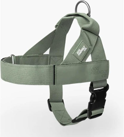 Dog Friendly Co. Dog Harness for Small Dogs (Khaki, XXSmall) | One Click Buckle, Chafe Resistant Webbing, Adjustable Neck & Chest, and Heavy Duty D-Ring, Sturdy Comfortable and Easy to Use