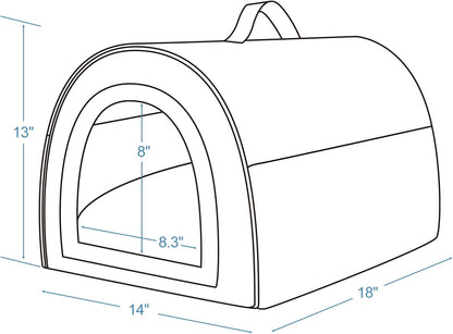 Jiupety Indoor Dog House, 2 in 1 Portable Foldable House Bed with Cover, Pet Tent & Cave Bed for Cats and Small Dogs, M(18"×14"×13"), Up to 9 Lb, Brown