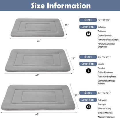 JoicyCo Soft Dog Crate Bed Pad Mat, 48 in Non-Slip Bottom Washable for Extra Large Dogs, Pet Mattress Kennel Pad, Clay Gray
