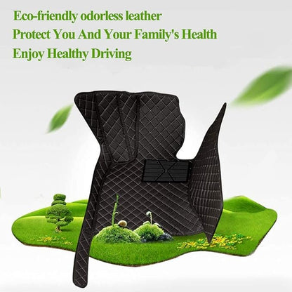 Custom Car Floor Mats with Personalized Text & Image, Unique Leather All-Weather Fit for 99% Vehicles, DIY Photo Name Logo Gift for Sedan SUV Truck(Coffee)