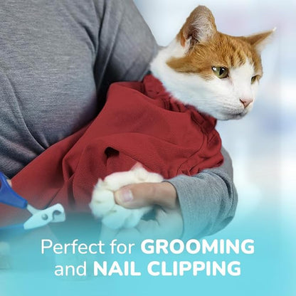 Cat-in-the-Bag Cozy Comfort Carrier - Extra Small Red Cat Carrier Soft and Pet Carrier for Nail Trimming, Vet Visits, Medication Administration, Dental Care, and Travel