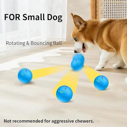 Interactive Dog Toys Dog Ball,Auto Bouncing Rotating Ball, Moving Pet Toys for Small Dogs 20 lbs (Size Small - 2.2-inch Diameter) Fun Gift for Boredom,USB Rechargeable(Blue)