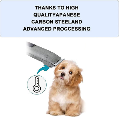 4pcs Dog Grooming Blades Compatible with Andis Dog Clippers,Detachable Ceramic Blade & Stainless Steel Blade (3FC+4FC+5FC+7FC)