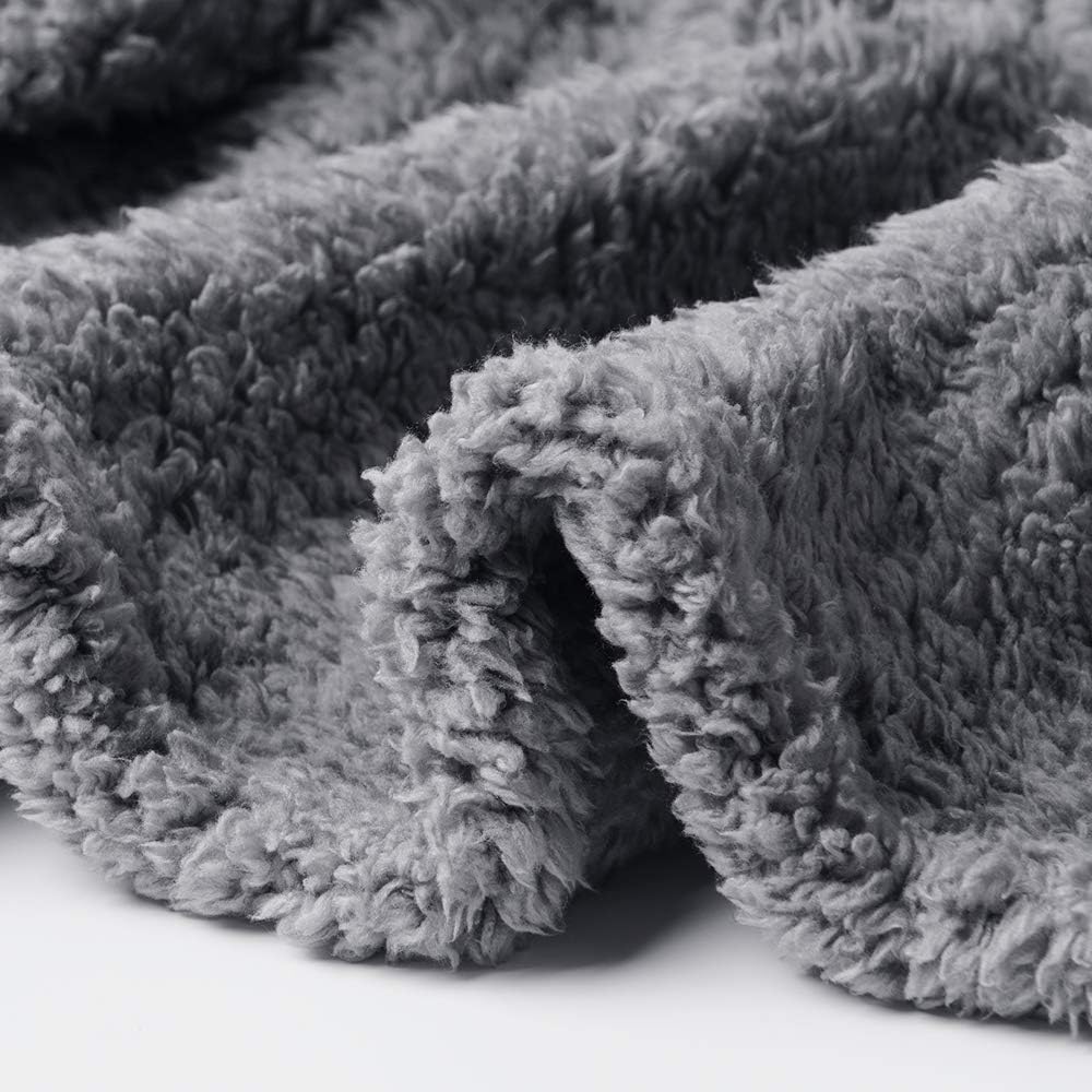 1 Pack 3 Calming Blankets Fluffy Premium Fleece Pet Blanket Soft Sherpa Throw for Dog Puppy Cat Grey Medium (30“x20'')
