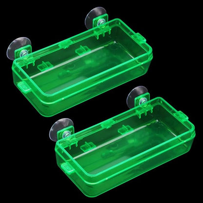 Reptile Feeder Chameleon Bowl 2 Pcs Anti-Escape Food Dish Bowl with Suction Cup for Chameleon Iguana Lizard Reptile Food and Water Feeding (Green, M)
