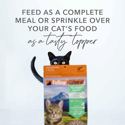 Feline Natural High Protein Dry Cat Food, Freeze-Dried Diet with 98% Meat, Organs & Seafood, No Peas, Grains, or Artificial Additives, Made in New Zealand, Chicken & Lamb, 3.5oz (Pack of 2)